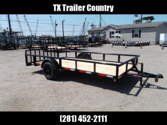 New 2025 Longhorn Trailers 77x14 Single Axle Utility Trailer / Pipetop / 2ft Dovetail / 2ft Ramp Gate / LED Lights