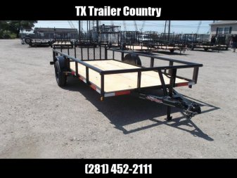 New 2025 Longhorn Trailers 77x14 Single Axle Utility Trailer / Pipetop / 2ft Dovetail / 2ft Ramp Gate / LED Lights
