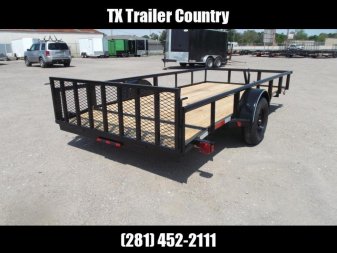 New 2025 Longhorn Trailers 77x14 Single Axle Utility Trailer / Pipetop / 2ft Dovetail / 2ft Ramp Gate / LED Lights