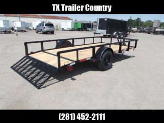 New 2025 Longhorn Trailers 77x14 Single Axle Utility Trailer / Pipetop / 2ft Dovetail / 2ft Ramp Gate / LED Lights