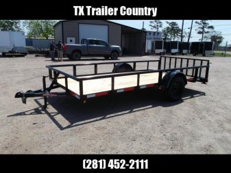 New 2025 Longhorn Trailers 77x14 Single Axle Utility Trailer / Pipetop / 2ft Dovetail / 2ft Ramp Gate / LED Lights