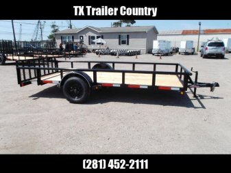 New 2025 Longhorn Trailers 77x14 Single Axle Utility Trailer / Pipetop / 2ft Dovetail / 2ft Ramp Gate / LED Lights