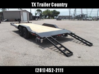 New 2025 MAXXD 102x20 H5X 10K Car Hauler / Racing Trailer / Flatbed / Equipment Hauler / Drive Over Fenders / 5200# Axles / Powder Coated / LEDs / 5ft Stand Up Equipment Ramps