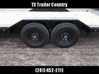 New 2025 Maxxd 102x24 10K H5X Car Hauler / Flatbed Trailer / Equipment Hauler / Powder Coated / 5200# Axles / Drive Over Fenders / 5ft Stow Away C-Channel Ramps
