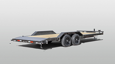 New 2025 Maxxd 102x24 10K H5X Car Hauler / Flatbed Trailer / Equipment Hauler / Powder Coated / 5200# Axles / Drive Over Fenders / 5ft Stow Away C-Channel Ramps