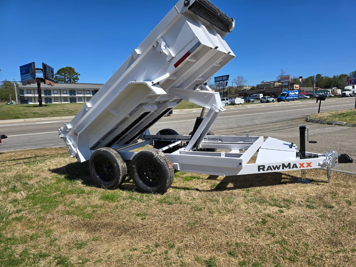 New 2025 RawMaxx SDX 7K 5X10 5" 16 O/C RMPS ADJ COUPLER 7K Dump Trailer