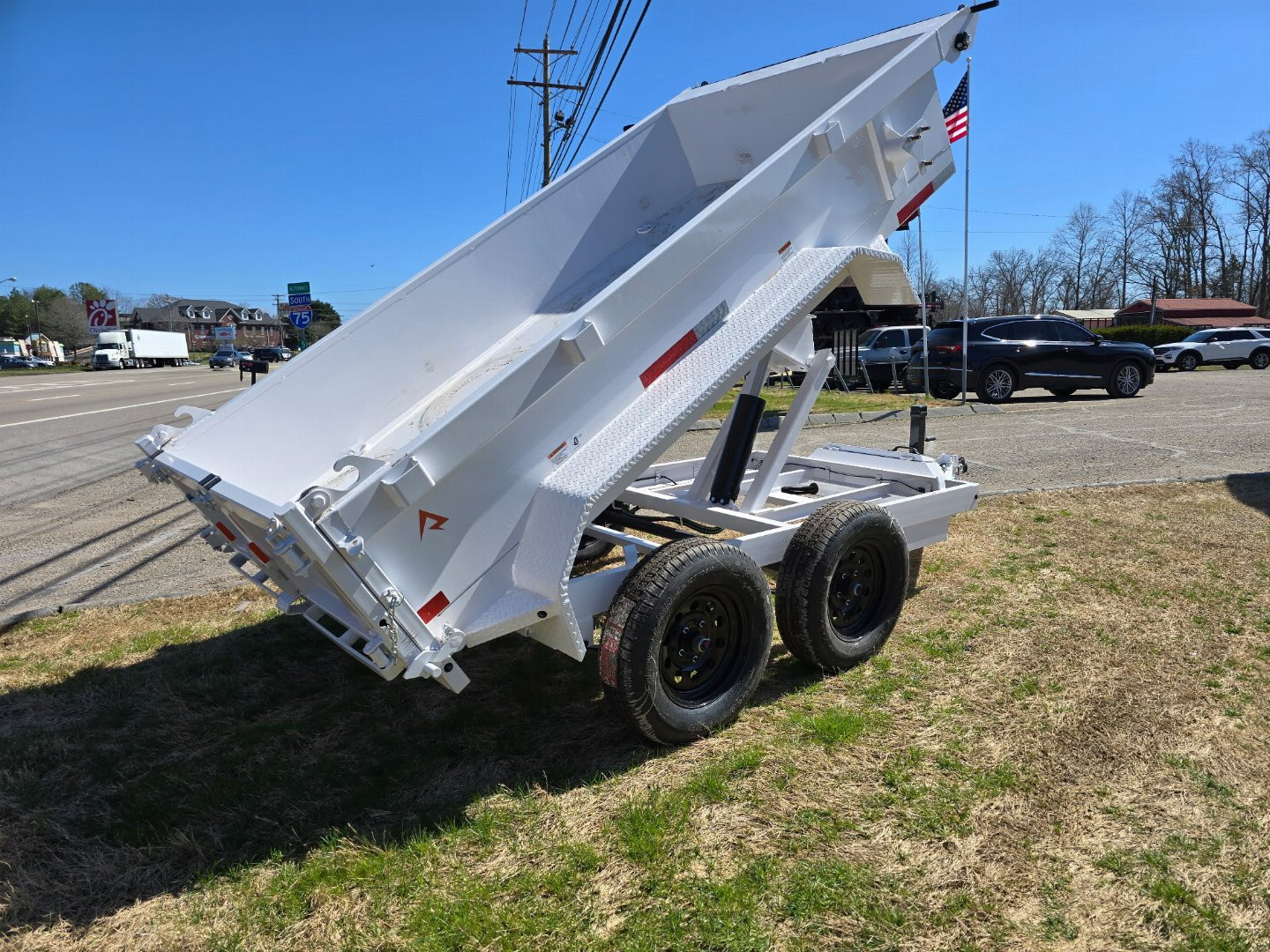 New 2025 RawMaxx SDX 7K 5X10 5" 16 O/C RMPS ADJ COUPLER 7K Dump Trailer