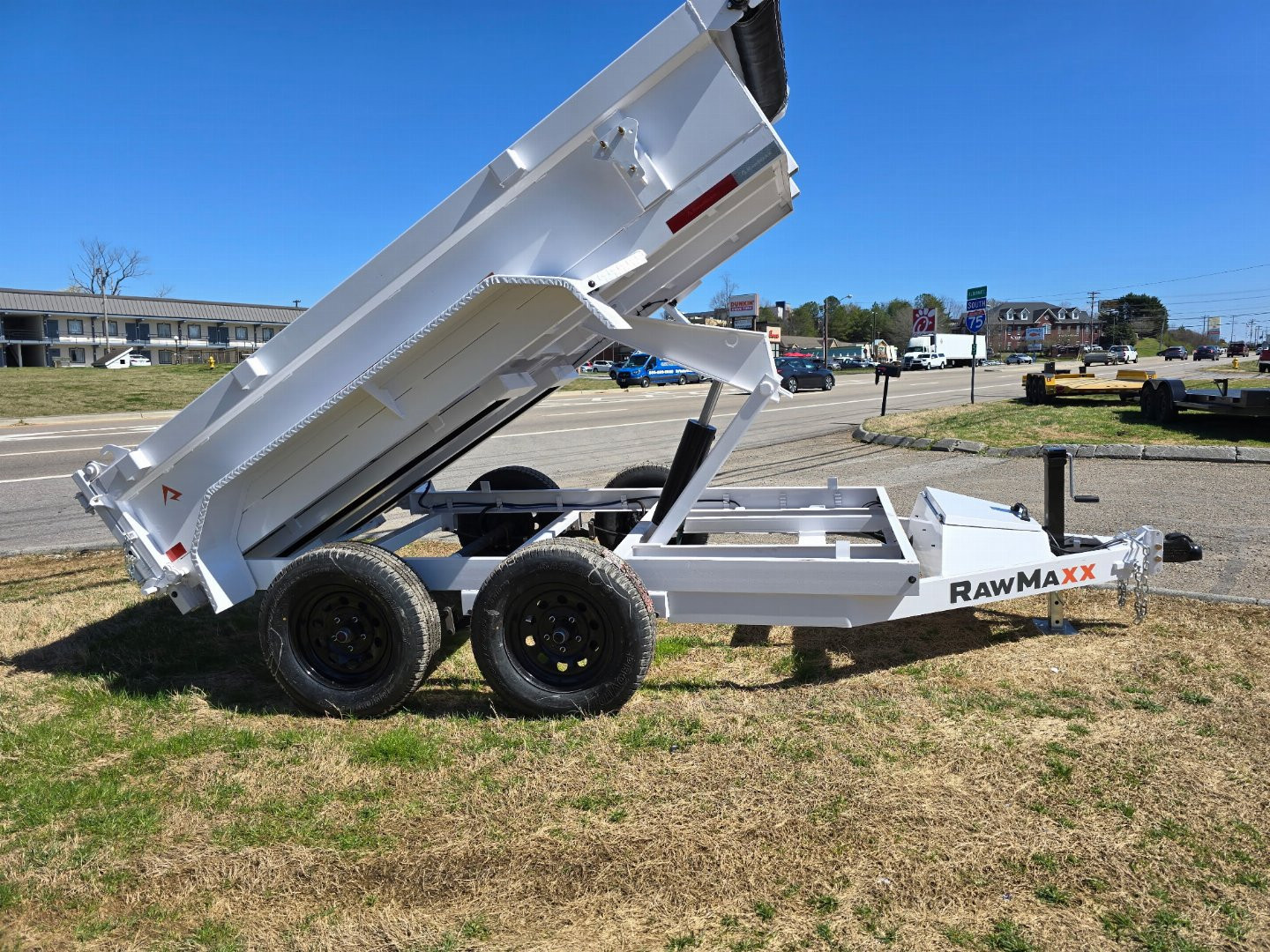 New 2025 RawMaxx SDX 7K 5X10 5" 16 O/C RMPS ADJ COUPLER 7K Dump Trailer