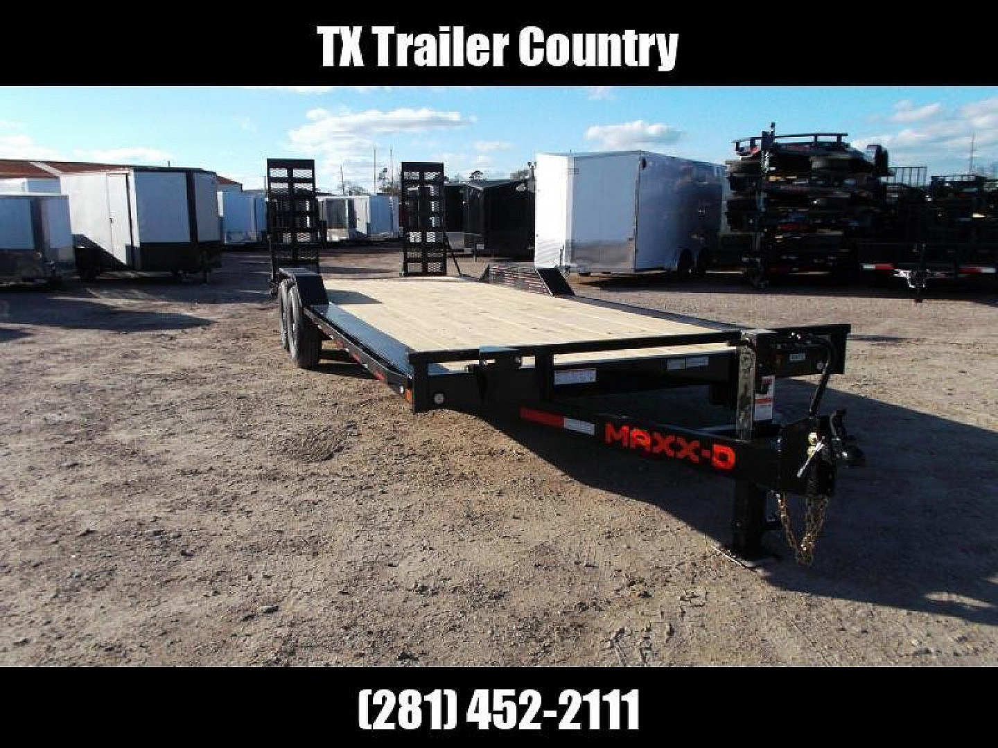 New 2025 MAXXD 102x24 14K H6X Car Hauler / Flatbed Trailer / Equipment Hauler / Powder Coated / 7K Axles / Drive Over Fenders / 5ft Stand Up Equipment Ramps