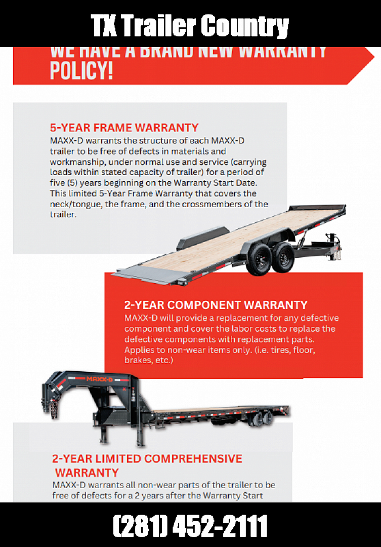 New 2025 MAXXD 102x24 14K H6X Car Hauler / Flatbed Trailer / Equipment Hauler / Powder Coated / 7K Axles / Drive Over Fenders / 5ft Stand Up Equipment Ramps