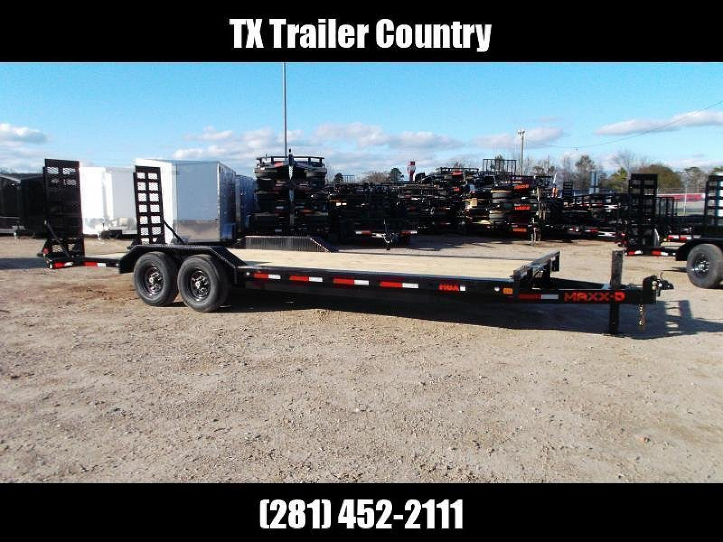 New 2025 MAXXD 102x24 14K H6X Car Hauler / Flatbed Trailer / Equipment Hauler / Powder Coated / 7K Axles / Drive Over Fenders / 5ft Stand Up Equipment Ramps