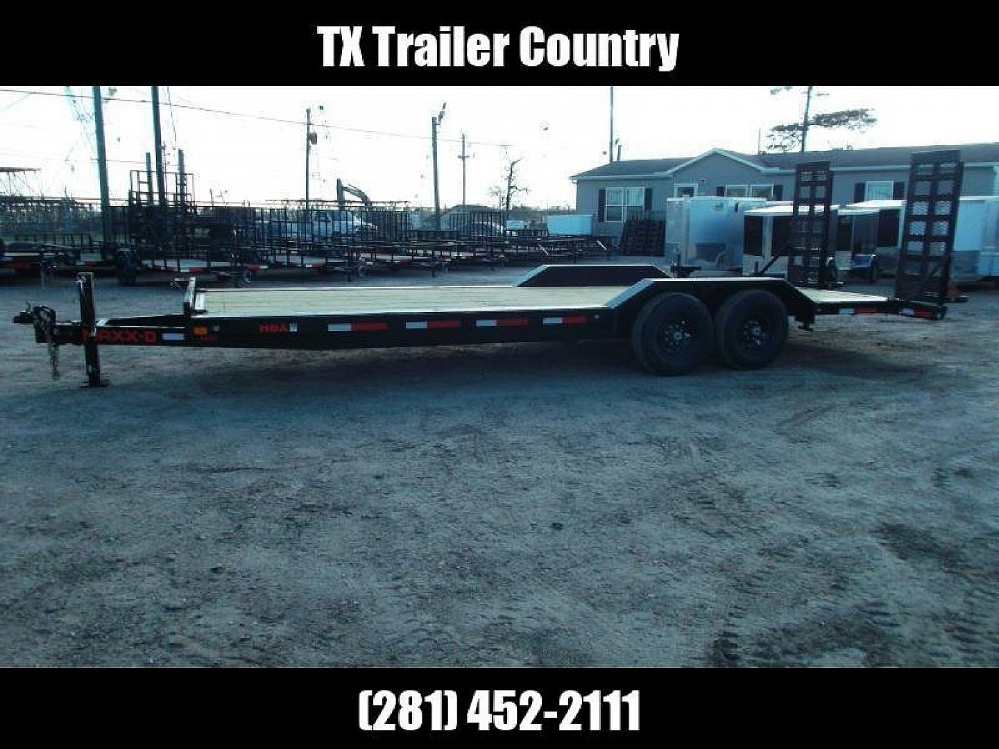 New 2025 MAXXD 102x24 14K H6X Car Hauler / Flatbed Trailer / Equipment Hauler / Powder Coated / 7K Axles / Drive Over Fenders / 5ft Stand Up Equipment Ramps