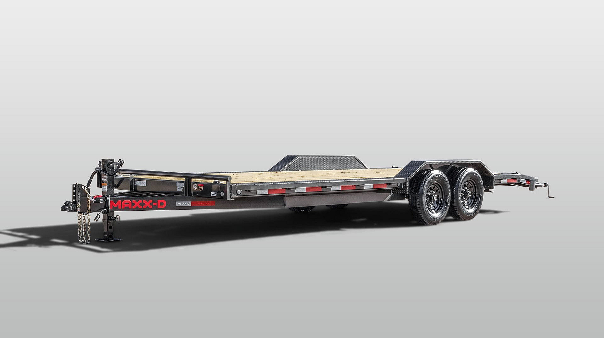 New 2025 MAXXD 102x24 14K H6X Car Hauler / Flatbed Trailer / Equipment Hauler / Powder Coated / 7K Axles / Drive Over Fenders / 5ft Stand Up Equipment Ramps