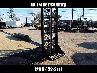 New 2025 MAXXD 102x24 14K H6X Car Hauler / Flatbed Trailer / Equipment Hauler / Powder Coated / 7K Axles / Drive Over Fenders / 5ft Stand Up Equipment Ramps