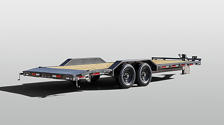 New 2025 MAXXD 102x24 14K H6X Car Hauler / Flatbed Trailer / Equipment Hauler / Powder Coated / 7K Axles / Drive Over Fenders / 5ft Stand Up Equipment Ramps