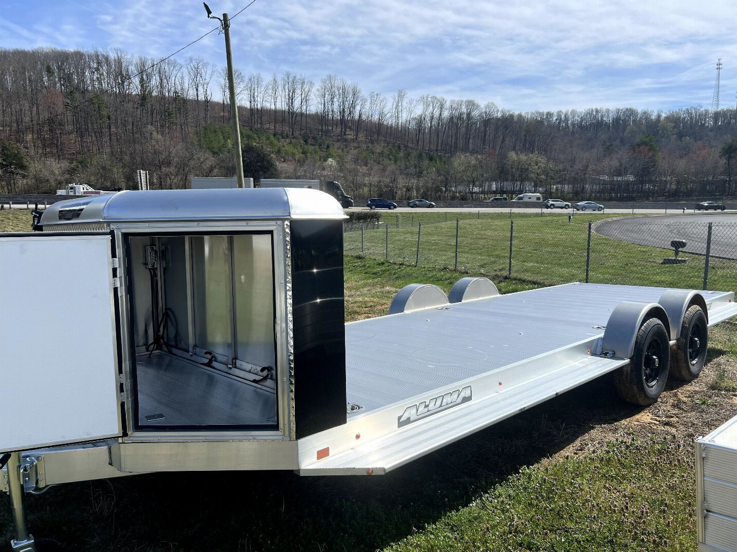 New 2025 Aluma 8222H-XL-TA-EL-R-RTD BLACK BX Utility Trailer