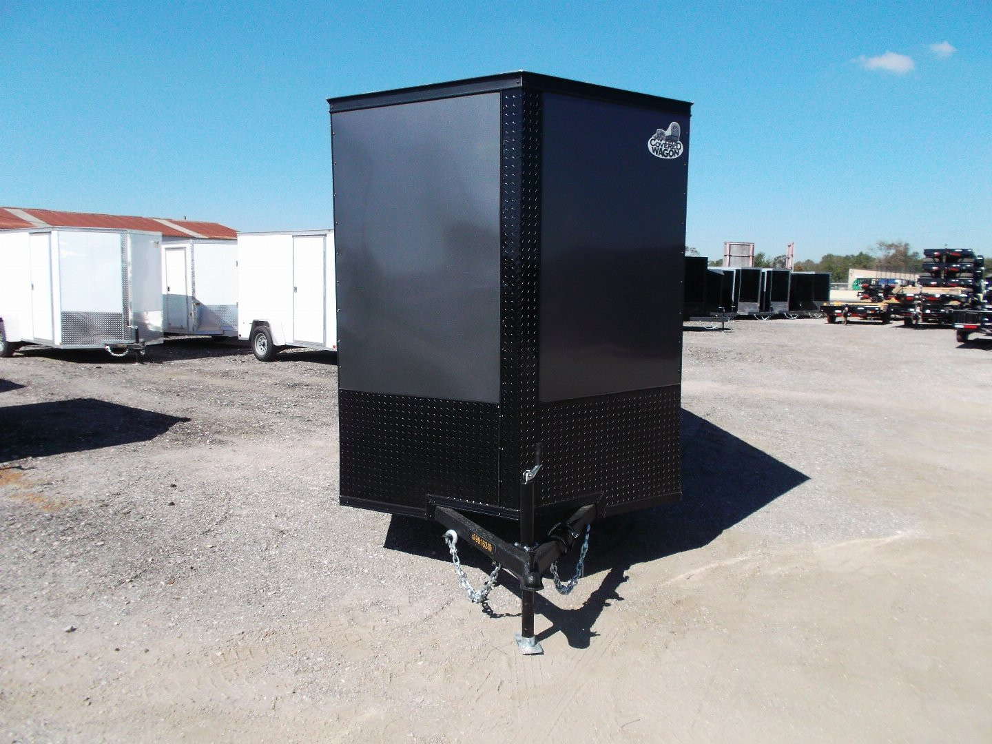 New 2025 COVERED WAGON TRAILERS 6x12 Single Axle Cargo / Enclosed Trailer / 6'6" Interior / Extra Wide Ramp / RV Side Door / LEDs / .030 Charcoal Gray Semi-Screwless Exterior / Black Out Package