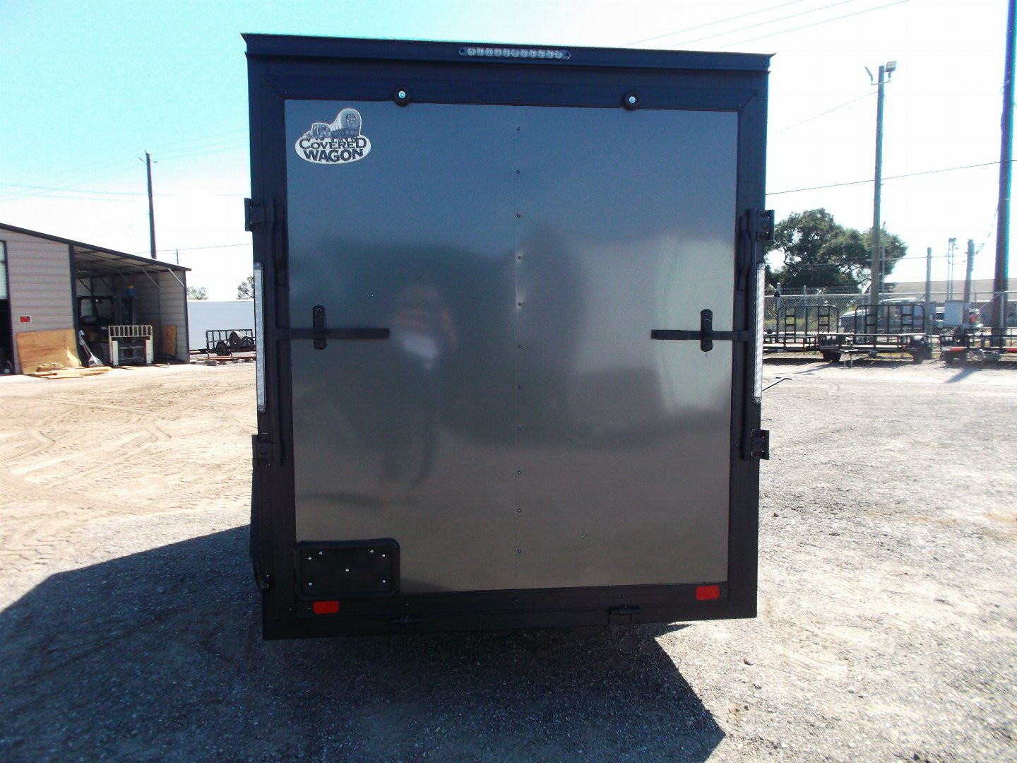 New 2025 COVERED WAGON TRAILERS 6x12 Single Axle Cargo / Enclosed Trailer / 6'6" Interior / Extra Wide Ramp / RV Side Door / LEDs / .030 Charcoal Gray Semi-Screwless Exterior / Black Out Package