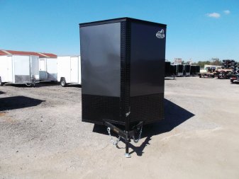 New 2025 COVERED WAGON TRAILERS 6x12 Single Axle Cargo / Enclosed Trailer / 6'6" Interior / Extra Wide Ramp / RV Side Door / LEDs / .030 Charcoal Gray Semi-Screwless Exterior / Black Out Package