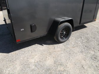 New 2025 COVERED WAGON TRAILERS 6x12 Single Axle Cargo / Enclosed Trailer / 6'6" Interior / Extra Wide Ramp / RV Side Door / LEDs / .030 Charcoal Gray Semi-Screwless Exterior / Black Out Package