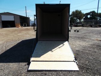 New 2025 COVERED WAGON TRAILERS 6x12 Single Axle Cargo / Enclosed Trailer / 6'6" Interior / Extra Wide Ramp / RV Side Door / LEDs / .030 Charcoal Gray Semi-Screwless Exterior / Black Out Package