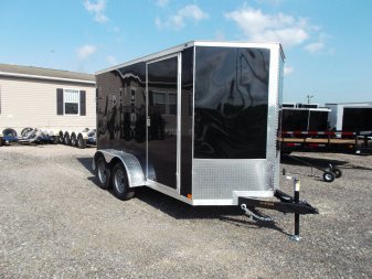 New 2025 COVERED WAGON TRAILERS 6x12 TA Cargo Trailer / Enclosed Trailer / 6'6" Interior / Extra Wide Ramp / RV Side Door / LEDs / .030 Black Semi-Screwless Exterior