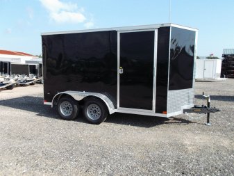 New 2025 COVERED WAGON TRAILERS 6x12 TA Cargo Trailer / Enclosed Trailer / 6'6" Interior / Extra Wide Ramp / RV Side Door / LEDs / .030 Black Semi-Screwless Exterior