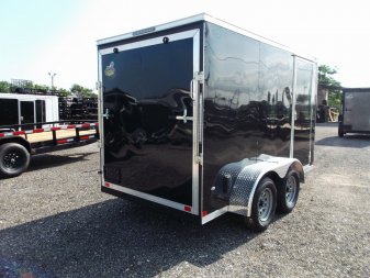 New 2025 COVERED WAGON TRAILERS 6x12 TA Cargo Trailer / Enclosed Trailer / 6'6" Interior / Extra Wide Ramp / RV Side Door / LEDs / .030 Black Semi-Screwless Exterior