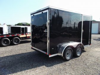 New 2025 COVERED WAGON TRAILERS 6x12 TA Cargo Trailer / Enclosed Trailer / 6'6" Interior / Extra Wide Ramp / RV Side Door / LEDs / .030 Black Semi-Screwless Exterior