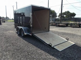 New 2025 COVERED WAGON TRAILERS 6x12 TA Cargo Trailer / Enclosed Trailer / 6'6" Interior / Extra Wide Ramp / RV Side Door / LEDs / .030 Black Semi-Screwless Exterior