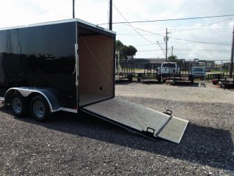 New 2025 COVERED WAGON TRAILERS 6x12 TA Cargo Trailer / Enclosed Trailer / 6'6" Interior / Extra Wide Ramp / RV Side Door / LEDs / .030 Black Semi-Screwless Exterior