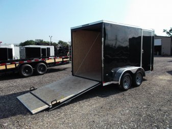 New 2025 COVERED WAGON TRAILERS 6x12 TA Cargo Trailer / Enclosed Trailer / 6'6" Interior / Extra Wide Ramp / RV Side Door / LEDs / .030 Black Semi-Screwless Exterior