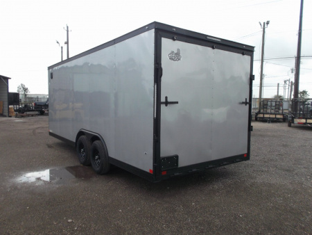 New 2025 Covered Wagon Trailers 8.5x24 Cargo / Enclosed Trailer / Race Trailer / 7ft Interior / 5200# Axles / Black Out Package / Silver .030 Semi- Screwless Exterior / Extra Wide Ramp / 48" RV Side Door / RV Step