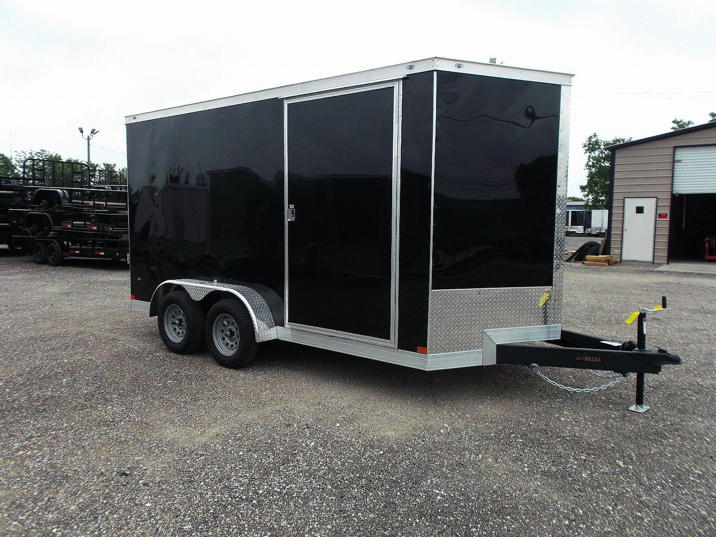 New 2025 COVERED WAGON TRAILERS 7x12 Tandem Axle Cargo Trailer / Enclosed Trailer / 6'6" Interior / Extra Wide Ramp / 36" RV Door / LEDs / .030 Black Semi-Screwless Exterior