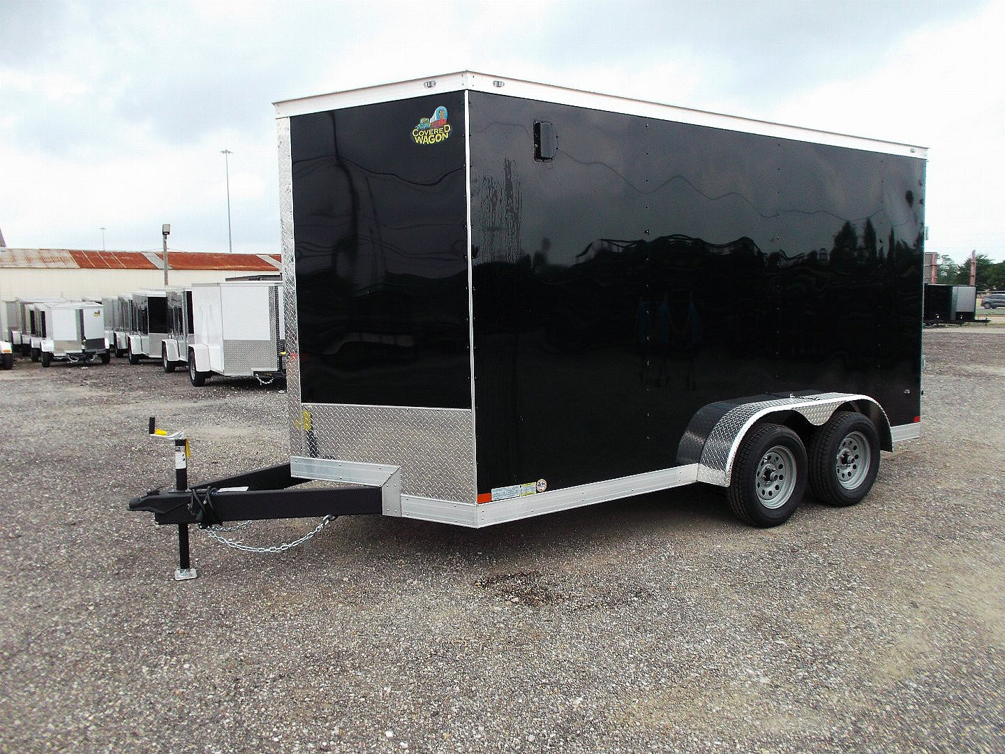 New 2025 COVERED WAGON TRAILERS 7x12 Tandem Axle Cargo Trailer / Enclosed Trailer / 6'6" Interior / Extra Wide Ramp / 36" RV Door / LEDs / .030 Black Semi-Screwless Exterior