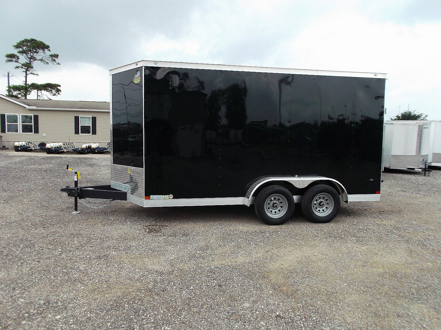 New 2025 COVERED WAGON TRAILERS 7x12 Tandem Axle Cargo Trailer / Enclosed Trailer / 6'6" Interior / Extra Wide Ramp / 36" RV Door / LEDs / .030 Black Semi-Screwless Exterior