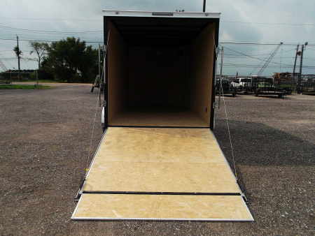 New 2025 COVERED WAGON TRAILERS 7x12 Tandem Axle Cargo Trailer / Enclosed Trailer / 6'6" Interior / Extra Wide Ramp / 36" RV Door / LEDs / .030 Black Semi-Screwless Exterior