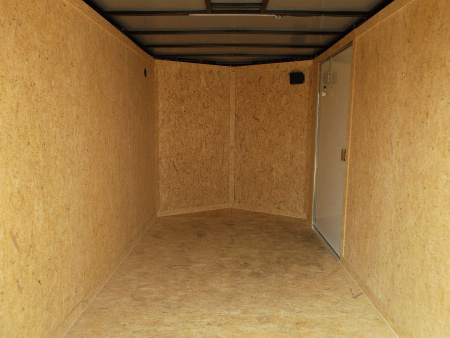 New 2025 COVERED WAGON TRAILERS 7x12 Tandem Axle Cargo Trailer / Enclosed Trailer / 6'6" Interior / Extra Wide Ramp / 36" RV Door / LEDs / .030 Black Semi-Screwless Exterior