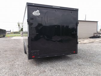 New 2025 COVERED WAGON TRAILERS 8.5x24 Cargo Trailer / Enclosed Trailer / Enclosed Car Hauler / 7ft Interior / 5200# Axles / Extra Wide Ramp Door / 48" RV Side Door / RV Step / .030 Black Semi-Screwless Exterior / Black Out Package