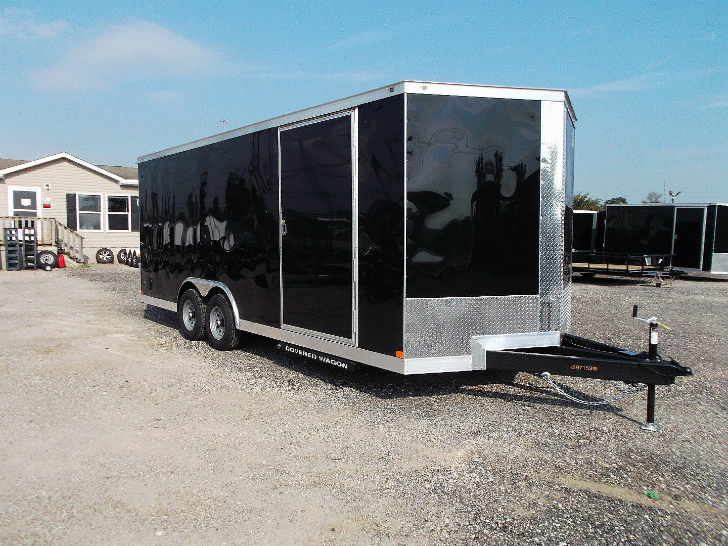 New 2025 COVERED WAGON TRAILERS 8.5x20 Cargo / Enclosed Trailer / 7'6" Interior / 5200# Axles / 48" RV Side Door / 60" Triple Tube Tongue / .080 Black Semi Screwless Exterior / Extra Wide Ramp