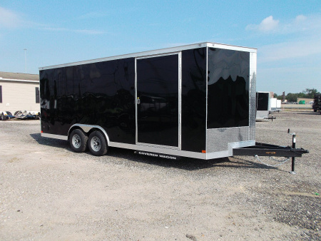 New 2025 COVERED WAGON TRAILERS 8.5x20 Cargo / Enclosed Trailer / 7'6" Interior / 5200# Axles / 48" RV Side Door / 60" Triple Tube Tongue / .080 Black Semi Screwless Exterior / Extra Wide Ramp
