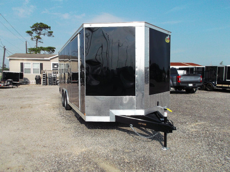 New 2025 COVERED WAGON TRAILERS 8.5x20 Cargo / Enclosed Trailer / 7'6" Interior / 5200# Axles / 48" RV Side Door / 60" Triple Tube Tongue / .080 Black Semi Screwless Exterior / Extra Wide Ramp