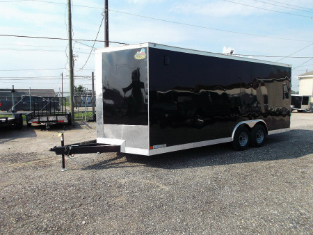 New 2025 COVERED WAGON TRAILERS 8.5x20 Cargo / Enclosed Trailer / 7'6" Interior / 5200# Axles / 48" RV Side Door / 60" Triple Tube Tongue / .080 Black Semi Screwless Exterior / Extra Wide Ramp