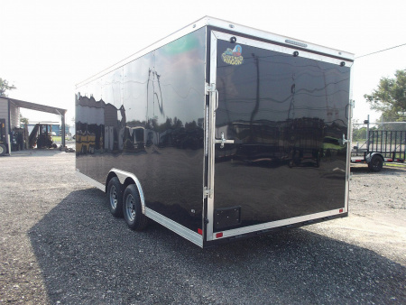 New 2025 COVERED WAGON TRAILERS 8.5x20 Cargo / Enclosed Trailer / 7'6" Interior / 5200# Axles / 48" RV Side Door / 60" Triple Tube Tongue / .080 Black Semi Screwless Exterior / Extra Wide Ramp