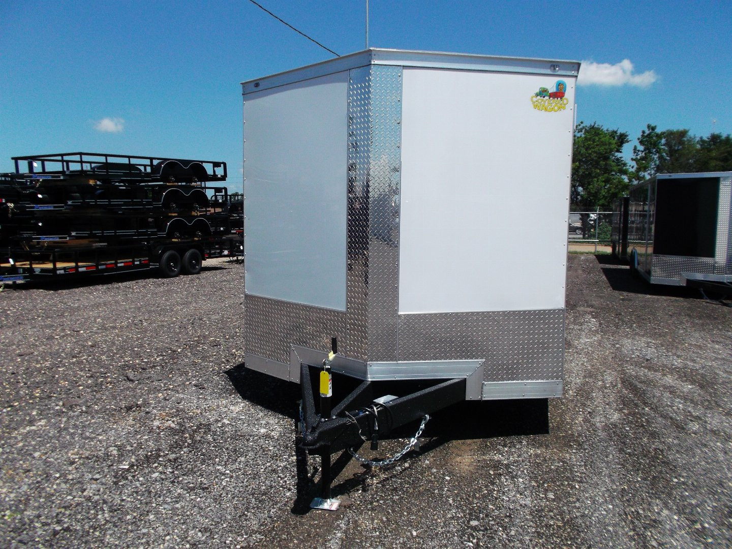 New 2025 COVERED WAGON TRAILERS 8.5x20 Cargo / Enclosed Trailer / Car Hauler / 7ft Interior Height / Extra Wide Ramp / 5200# Axles / LEDs / .030 White Semi-Screwless Exterior / 48" RV Side Door / 60" Triple Tube Tongue