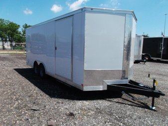 New 2025 COVERED WAGON TRAILERS 8.5x20 Cargo / Enclosed Trailer / Car Hauler / 7ft Interior Height / Extra Wide Ramp / 5200# Axles / LEDs / .030 White Semi-Screwless Exterior / 48" RV Side Door / 60" Triple Tube Tongue