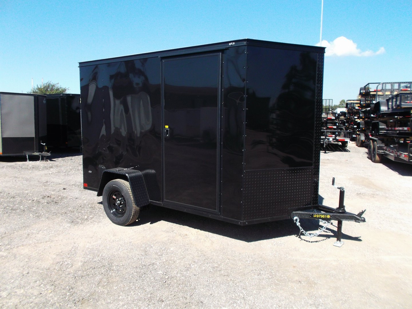 New 2025 COVERED WAGON TRAILERS 6x10 Single Axle Cargo / Enclosed Trailer / 6'6" Interior Height / Extra Wide Ramp Gate / RV Side Door / LEDs / .030 Black Semi-Screwless Exterior / Black Out Package