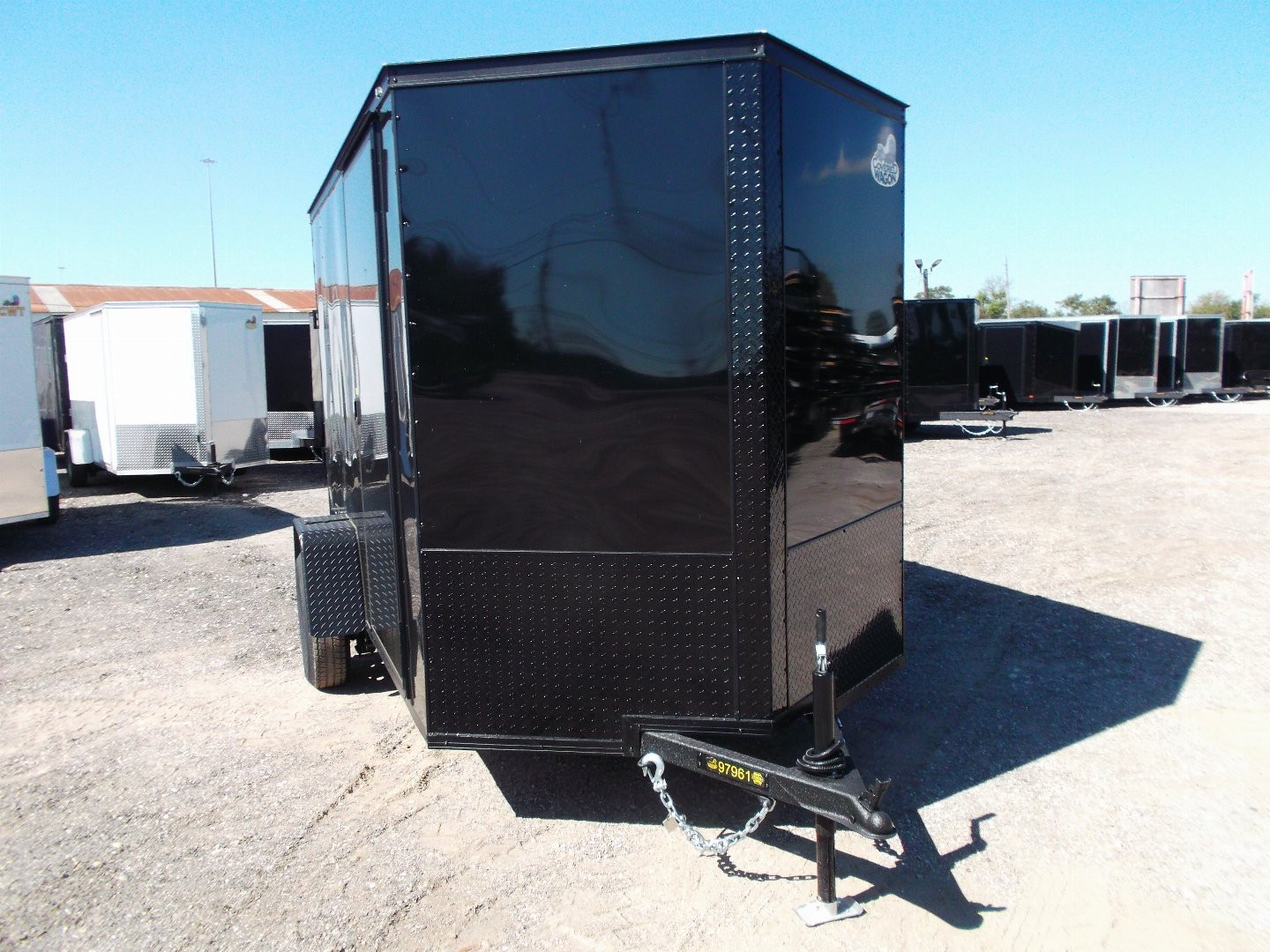 New 2025 COVERED WAGON TRAILERS 6x10 Single Axle Cargo / Enclosed Trailer / 6'6" Interior Height / Extra Wide Ramp Gate / RV Side Door / LEDs / .030 Black Semi-Screwless Exterior / Black Out Package