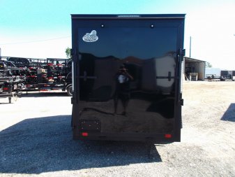New 2025 COVERED WAGON TRAILERS 6x10 Single Axle Cargo / Enclosed Trailer / 6'6" Interior Height / Extra Wide Ramp Gate / RV Side Door / LEDs / .030 Black Semi-Screwless Exterior / Black Out Package