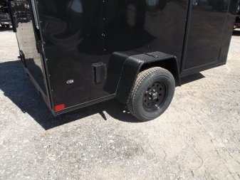 New 2025 COVERED WAGON TRAILERS 6x10 Single Axle Cargo / Enclosed Trailer / 6'6" Interior Height / Extra Wide Ramp Gate / RV Side Door / LEDs / .030 Black Semi-Screwless Exterior / Black Out Package